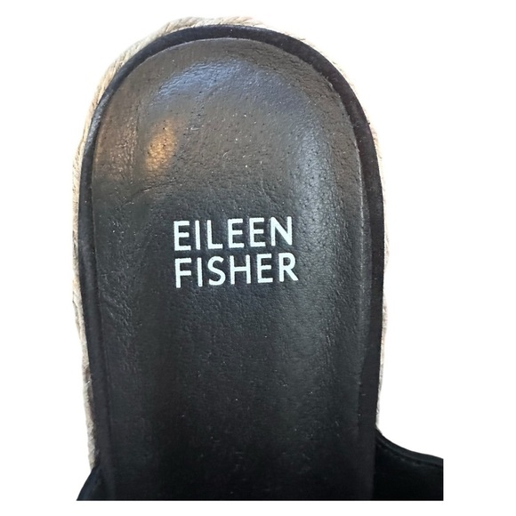 Eileen Fisher Womens Leather Toe Ring Slide On Wedge Sandals Black Size 7 - Picture 3 of 8